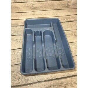 Vintage Rubbermaid  Cutlery Organizer Tray #2919 Country Blue